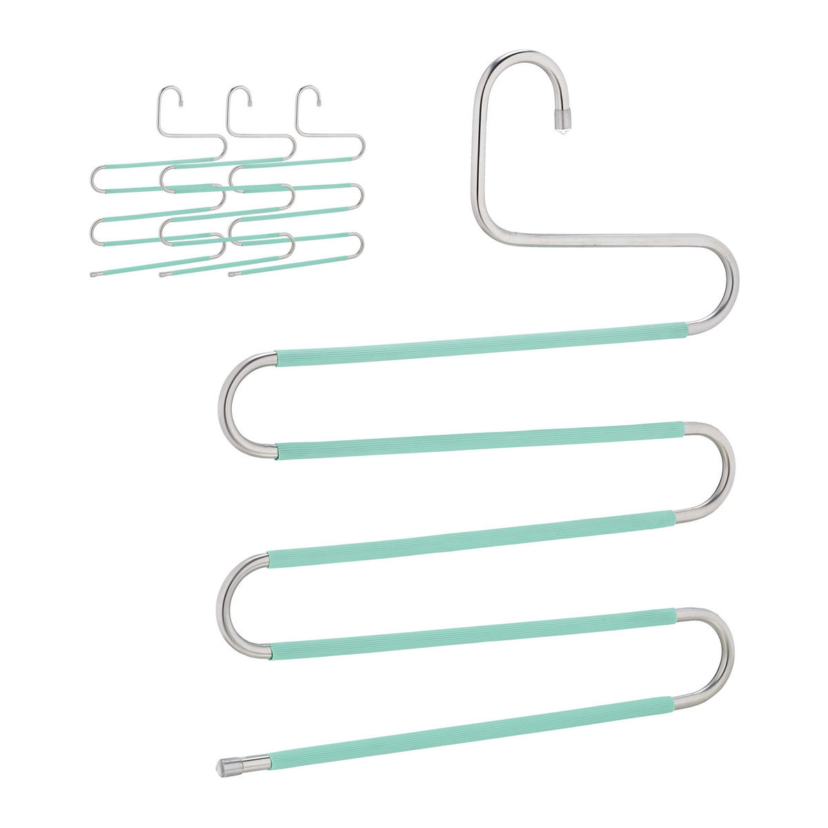 4XVEČNAMENSKI hlačni obešalnik - večbarvno, kovina/umetna masa (32.5/38/1cm) - Relaxdays