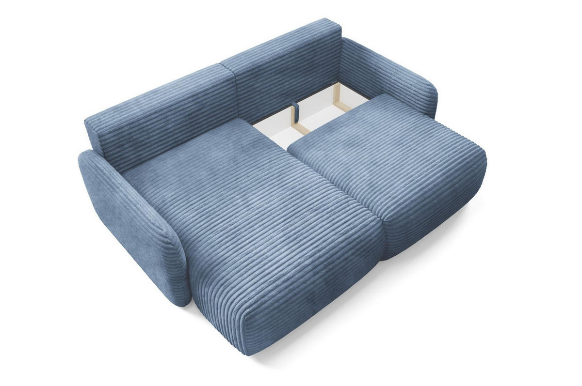 ECKSOFA Simone Mit Schlaffunktion - Blau, Holzwerkstoff/Textil (240/165cm) - Fun Möbel