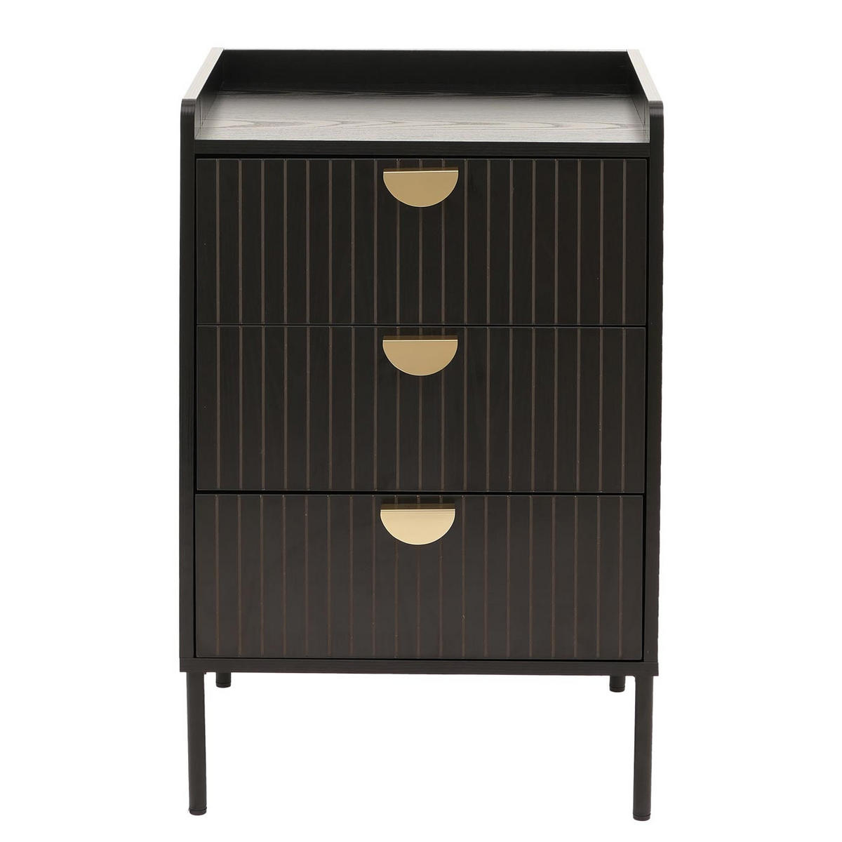KOMODA Černá - černá, dřevo (50/77/42cm) - MCW