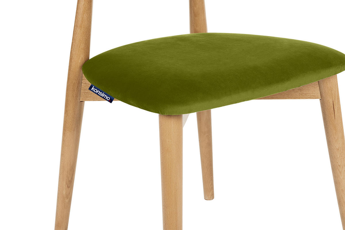ESSZIMMERSTÜHLE RABI (2er-Set), oliv / Eiche hell - Eichefarben/Olivgrün, Holz/Buchenholz (47/79/45cm) - KONSIMO®