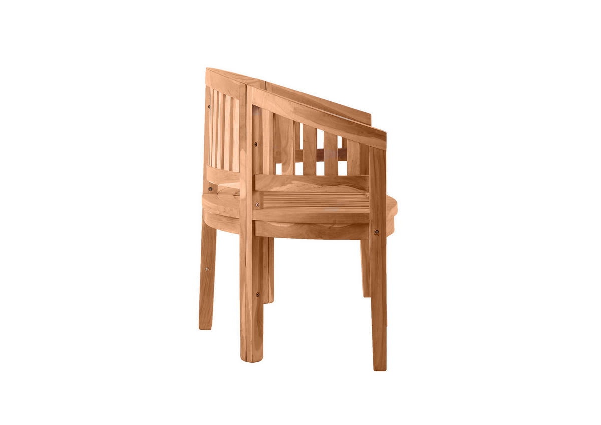 GARTENSITZBANK Teaka 2-Sitzer in Bananenform, 120 cm,Teakholz - Naturfarben, Holz (120/85/53cm) - TPFGarden
