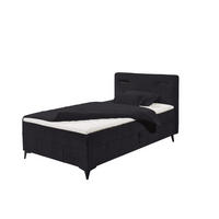 BOXBETT 120x200 inkl. Topper, Bettkasten und LED-Beleuchtung - Schwarz, Holz/Holzwerkstoff (120/200cm) - ed exciting design