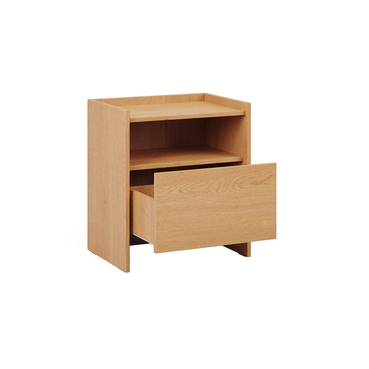 NOČNÍ STOLEK Japandi Dřevo - hnědá, kompozitní dřevo (53.2/60.5/38cm) - Petits-meubles