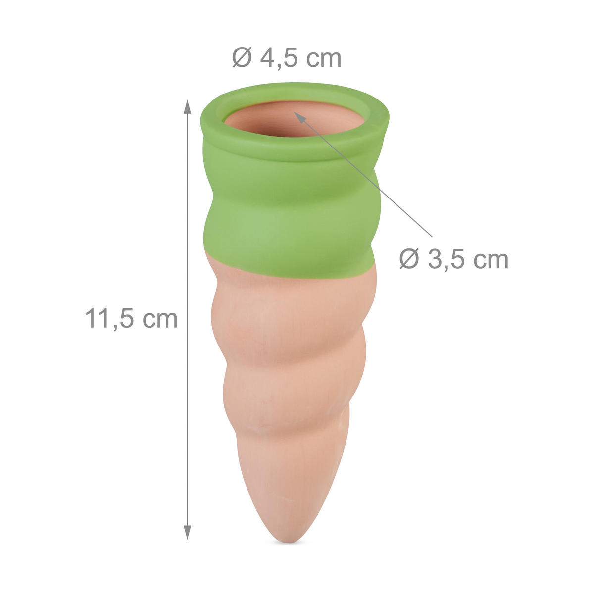 4XTONKEGEL - Hellbraun/Grün, Keramik (4.5/11.5/4.5cm) - Relaxdays