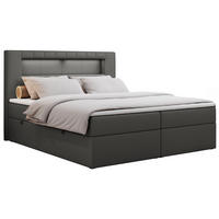 BOXBETT GOLD-5 LED 200/200 Dunkelgrau Kunstleder - H3 - Dunkelgrau, Holz/Textil (200/200cm) - MKS