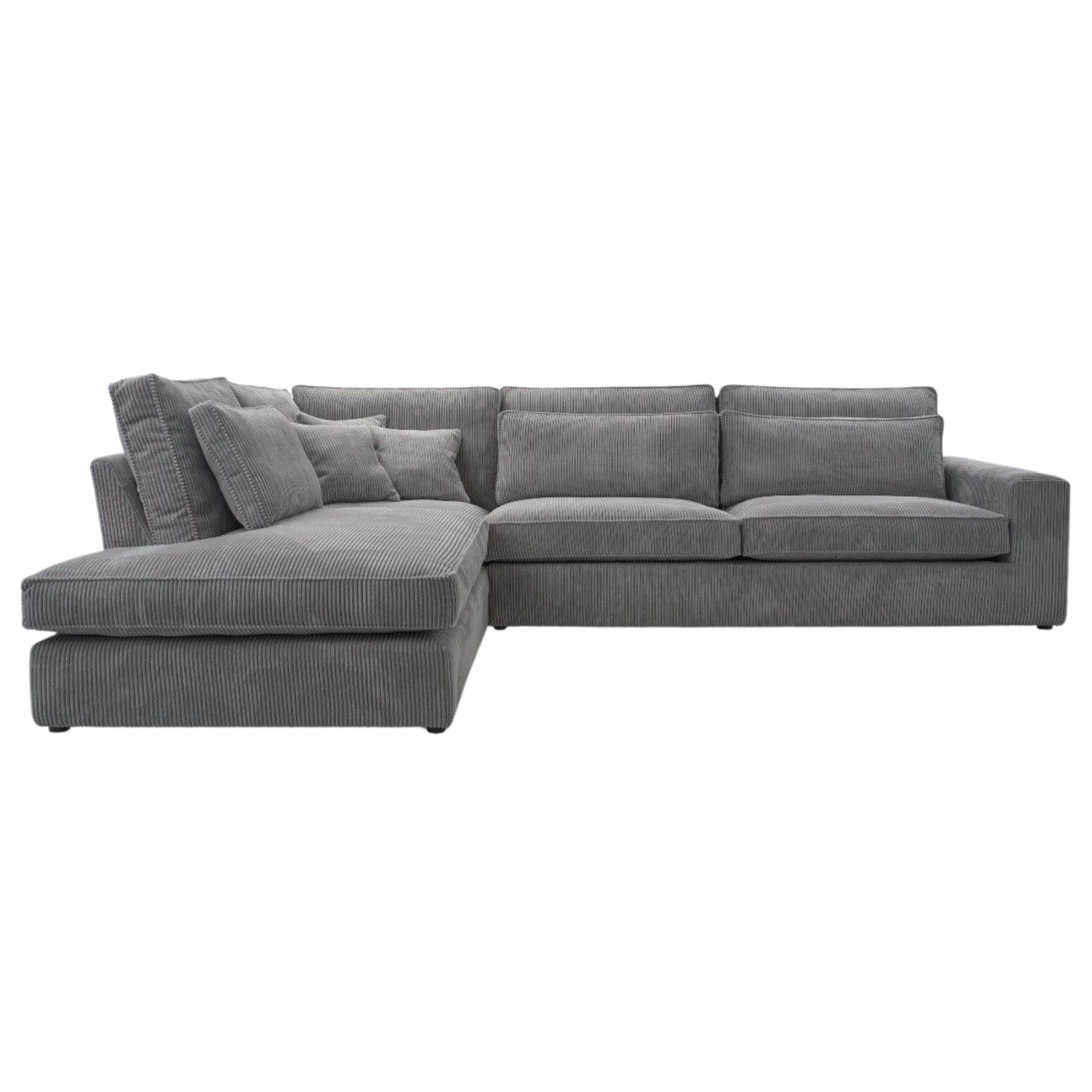ECKSOFA COMFORTO STANDARD CORD Links 314 x 224 cm - Dunkelgrau, Textil (224/314cm) - AN-Moebel 4u