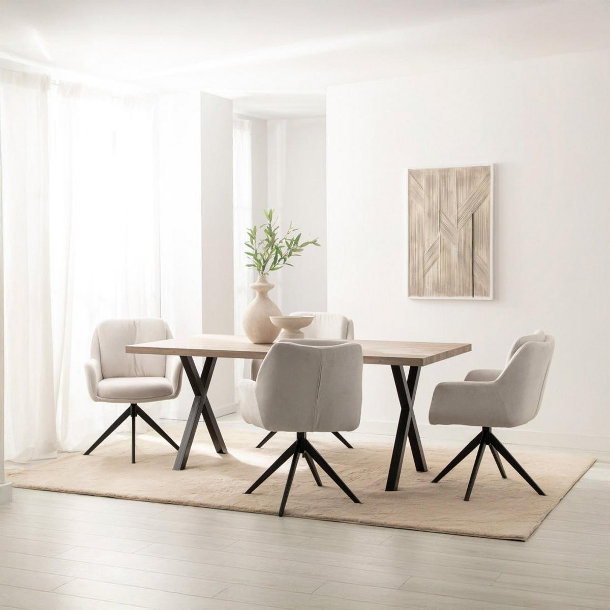 ESSTISCH Parks Schwarz 180 cm x 75 cm - Schwarz, Holzwerkstoff (90/180/75cm) - Klast Home