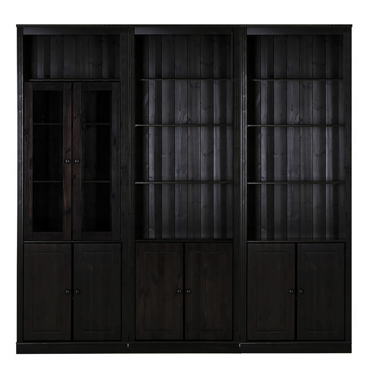 BÜCHERWAND - Kiefer massiv, Typ F - Braun, Holz (222/223/37cm) - home24