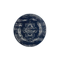 VINTAGE-TEPPICH Sia ø 120 cm rund - Blau, Kunststoff (120/120cm) - benuta