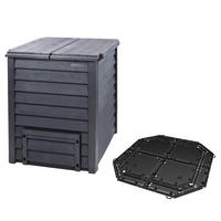 KOMPOSTER 600 L inkl. Bodengitter, anthrazit-braun - Braun, Kunststoff (80/100/80cm) - GARANTIA