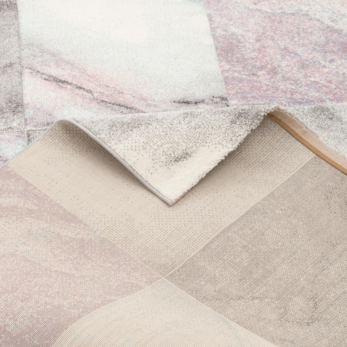 DESIGNER TEPPICH MAUI PASTELL MARMOR OPTIK - Rosa/Grau, Textil (140/200cm) - Pergamon