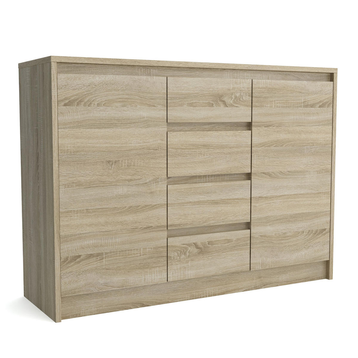 KOMMODE ASTORRE 113/82/35 cm mit 4 Schubladen 2 Türen Sonoma Eiche - Sonoma Eiche, Holzwerkstoff (113/82/35cm) - MASSENO