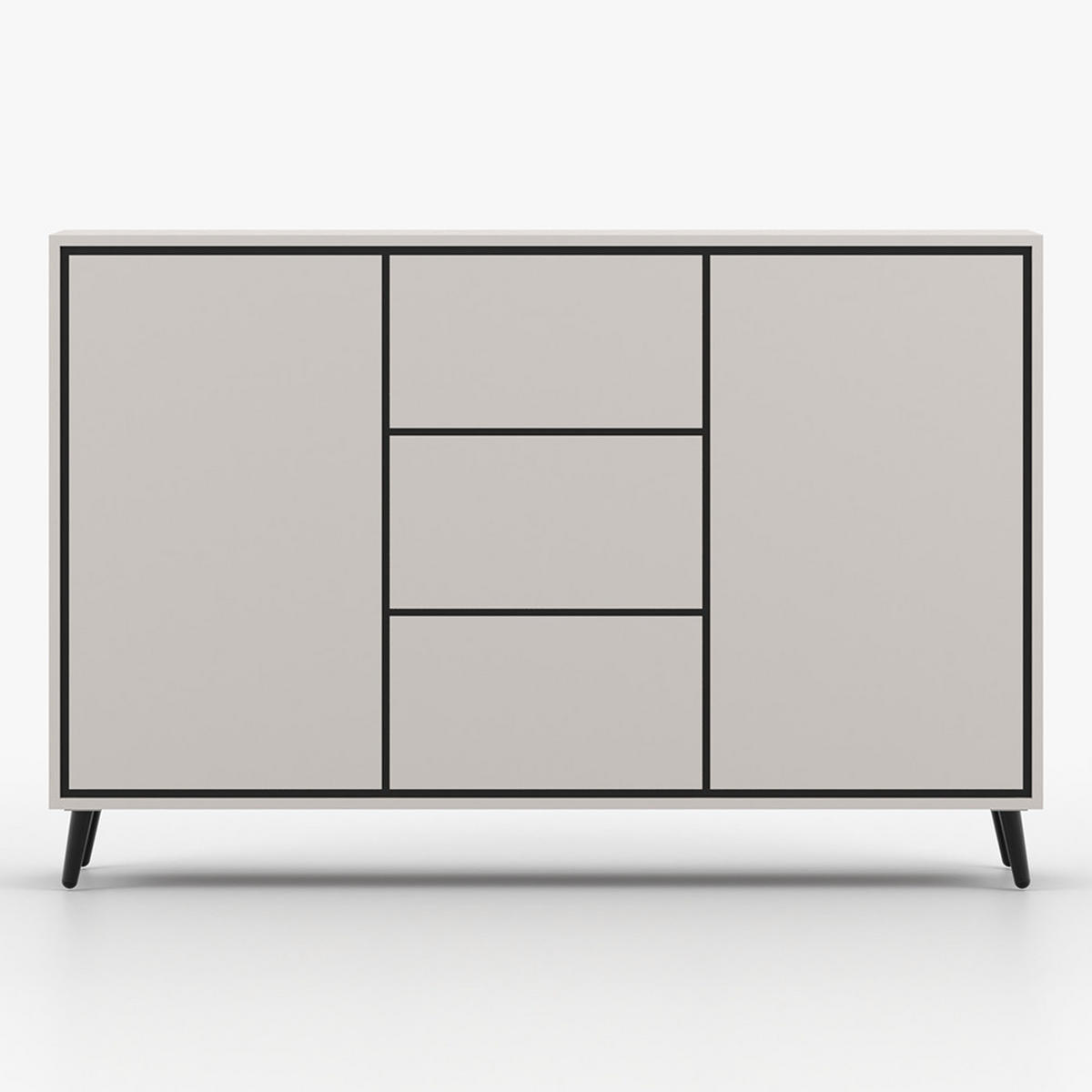 KOMMODE FRESCO 2D3S 90 cm Weiß/Weiß, drei Schubladen, grifflos - Kaschmir, Holzwerkstoff (150/100/40cm) - imoebel24