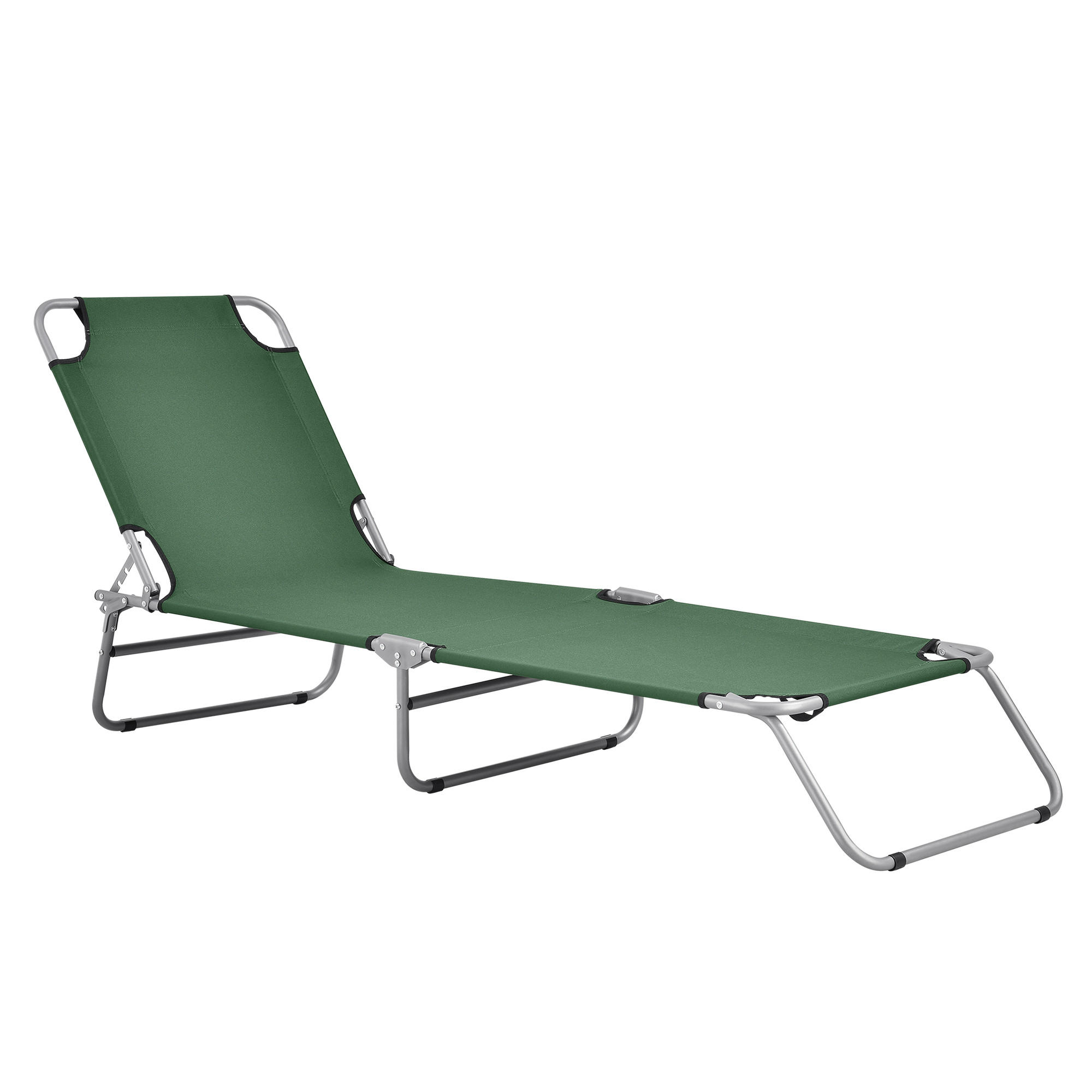 SONNENLIEGE Carcao - Dunkelgrün, Textil/Metall (186/24/55cm) - casa.pro