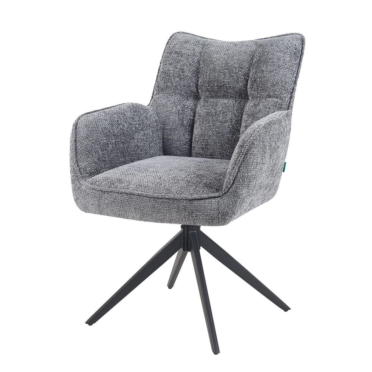 DREHSTUHL Mika-Enya - Schwarz/Grau, Textil/Metall (59/84/66cm) - DUBI Möbel