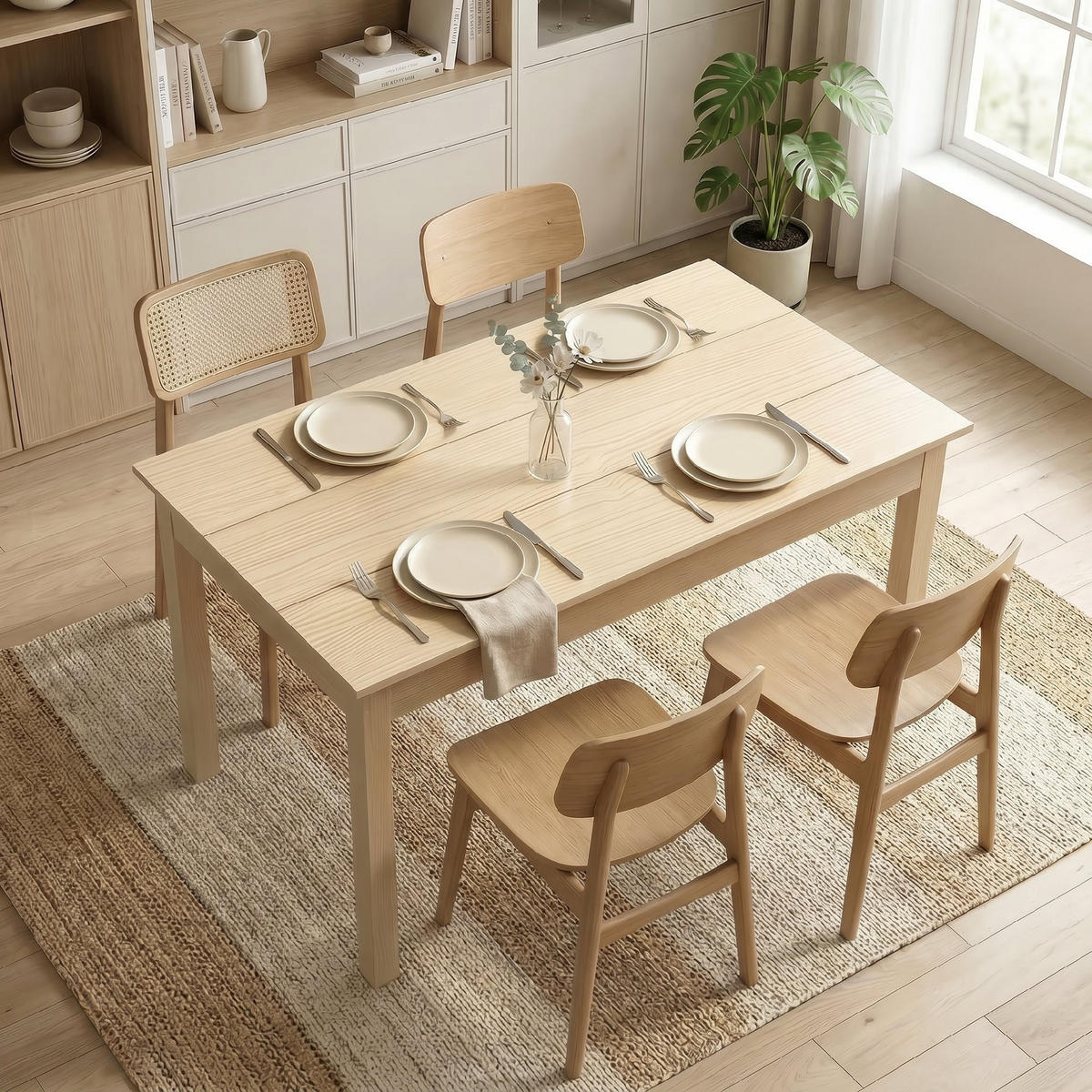 ESSTISCH Zweifarbig Holzoptik Rechteckig 119/70/75 cm - Naturfarben, Holz (70/119/75cm) - PANGIVO