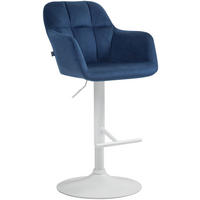 BARHOCKER Natoma Samt 97-118x57x59 cm blau - Blau, Textil (57/97/59cm) - furnicato
