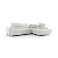 ECKSOFA EMILY mit Schlaffunktion Quelle 01 Rechts - Weiß, Textil (275/200cm) - Bedante