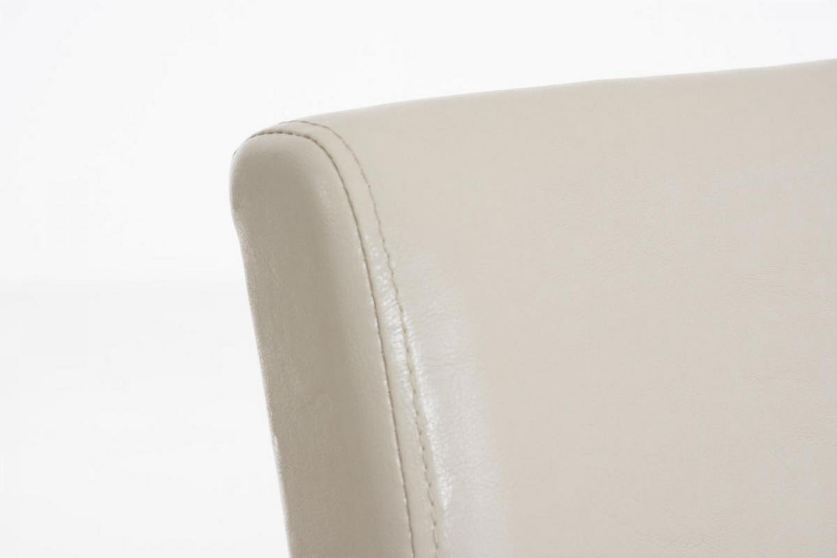 STUHL Lederlook creme - Creme/Schwarz, Holz/Textil (41/91/47cm) - CLP