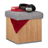 SITZHOCKER - Hellbraun, Holz/Holzwerkstoff (35/36/35cm) - Relaxdays