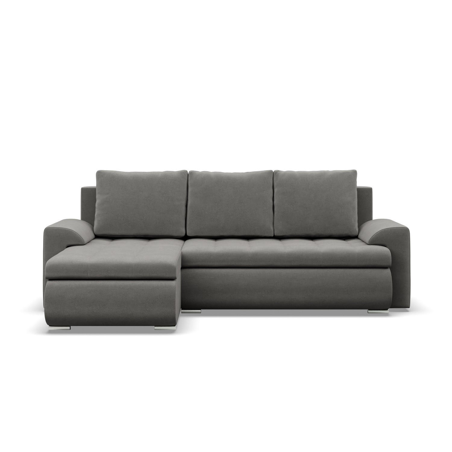 ECKSOFA LINKS MIT SCHLAFFUNKTION FORESTA, Hellgrau - Hellgrau, Textil (230/159cm) - Mebligo