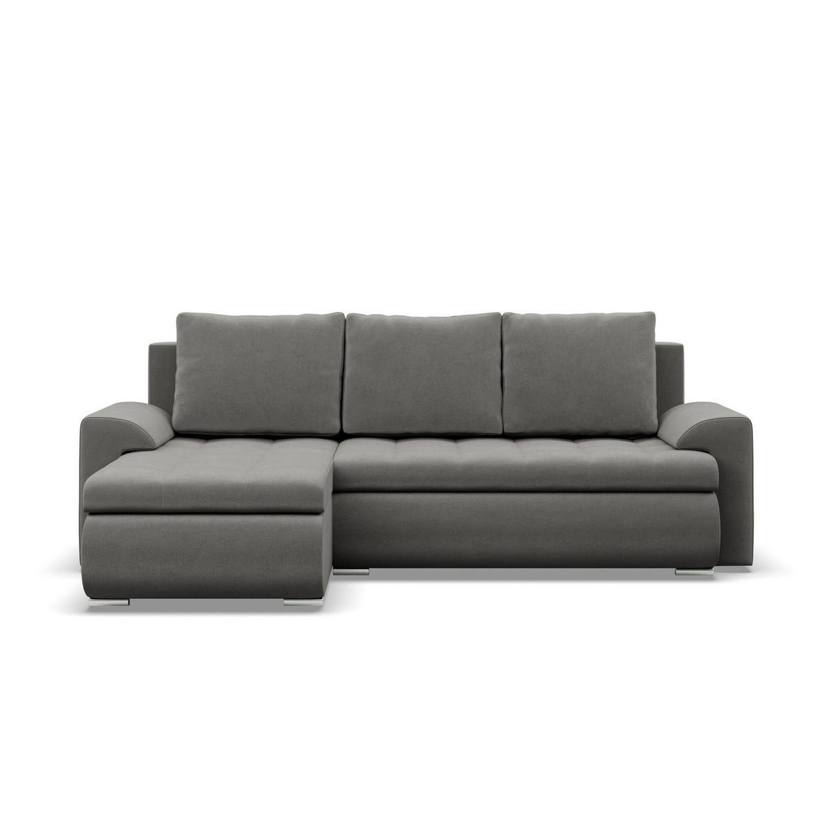 ECKSOFA LINKS MIT SCHLAFFUNKTION FORESTA, Hellgrau - Hellgrau, Textil (230/159cm) - Mebligo