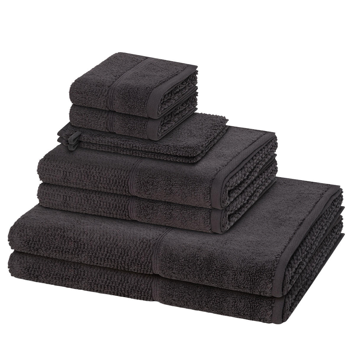 FROTTIERSET Pearl 8-teilig - Dunkelgrau, Textil (50/100cm) - MÖVE