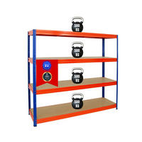 SCHWERLASTREGAL Dino 180x200x60 cm Fachlast 500 kg Blau/Orange - Orange, Metall (200/180/60cm) - PROREGAL