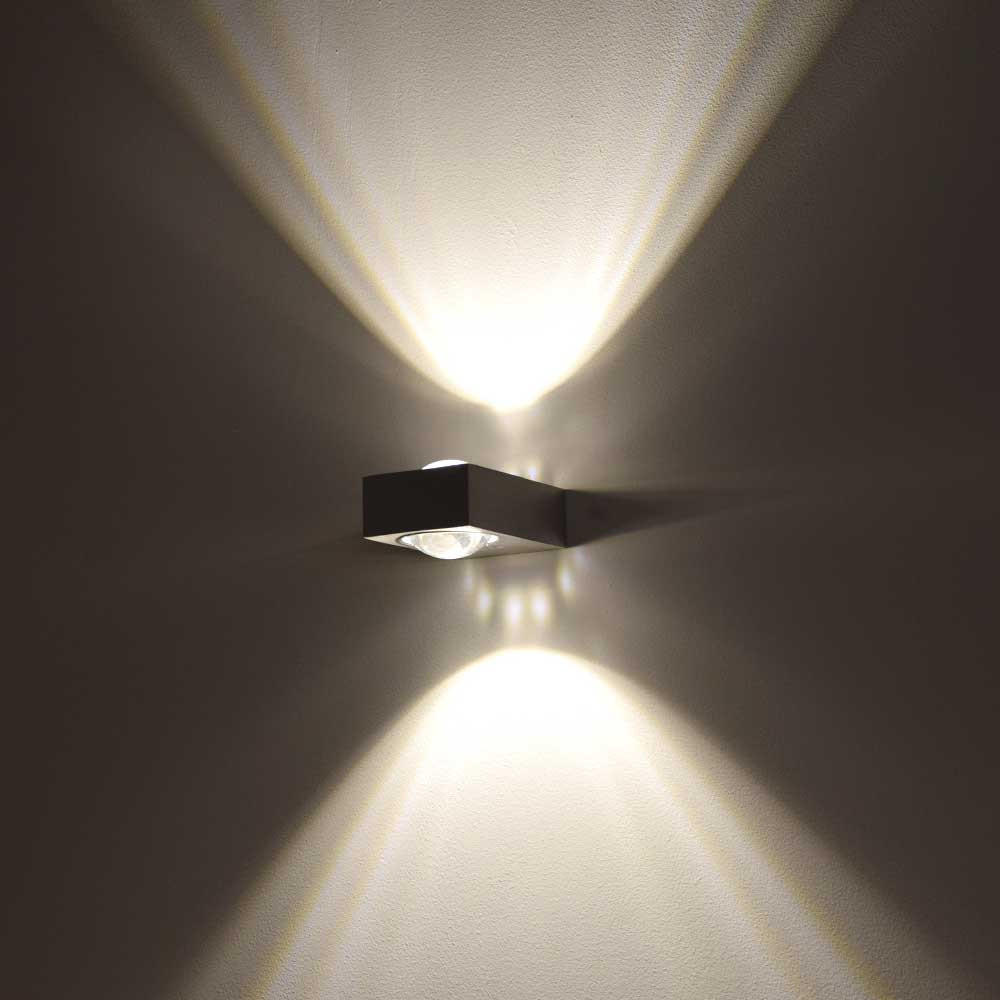 s.luce Led-Wandlampe Schwarz 8x4x12 cm