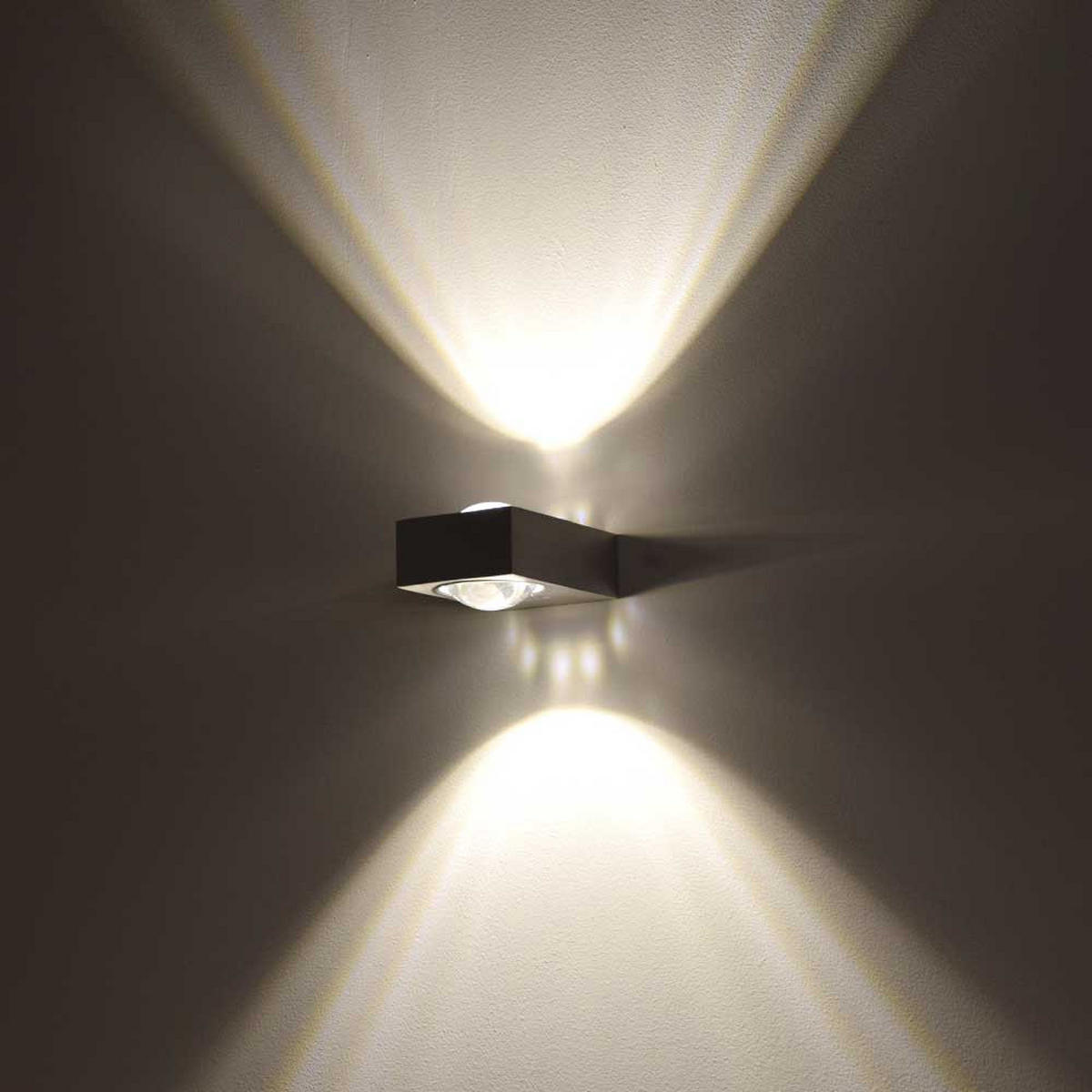 LED-WANDLAMPE Beam X Schwarz - Schwarz, Metall (8/4/12cm) - s.luce