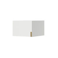 AUFSATZ für Schrank Napoli 1D 50 Weiß (schwarzer oder goldener Griff) - Silberfarben/Schwarz, Holzwerkstoff/Kunststoff (50/35/60cm) - mzm24