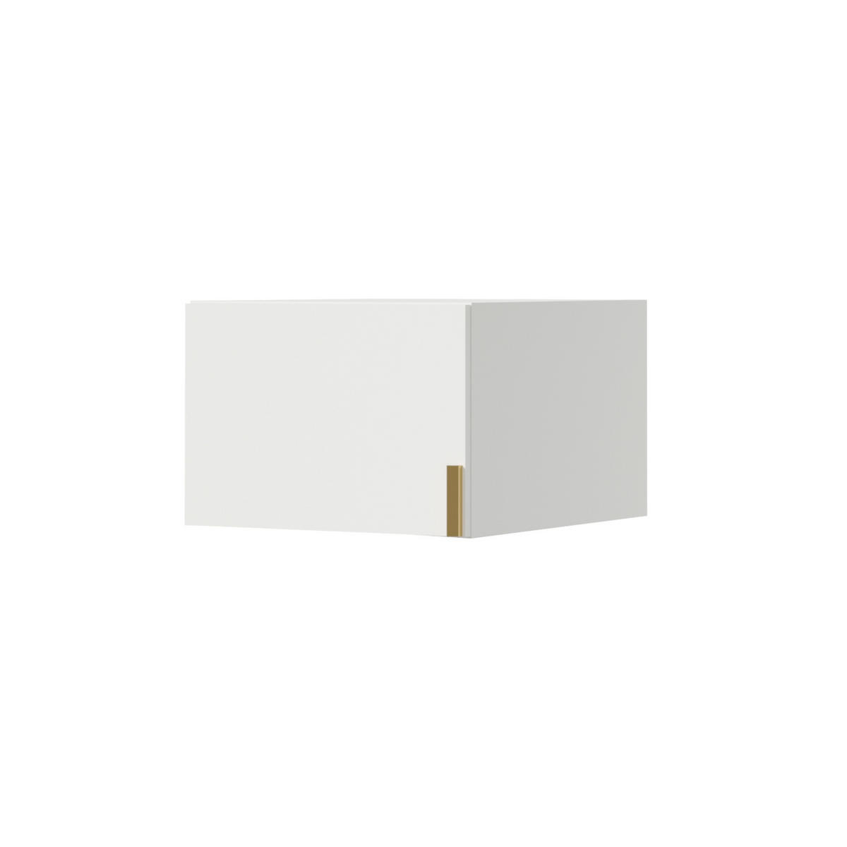 AUFSATZ für Schrank Napoli 1D 50 Weiß (schwarzer oder goldener Griff) - Silberfarben/Schwarz, Holzwerkstoff/Kunststoff (50/35/60cm) - mzm24