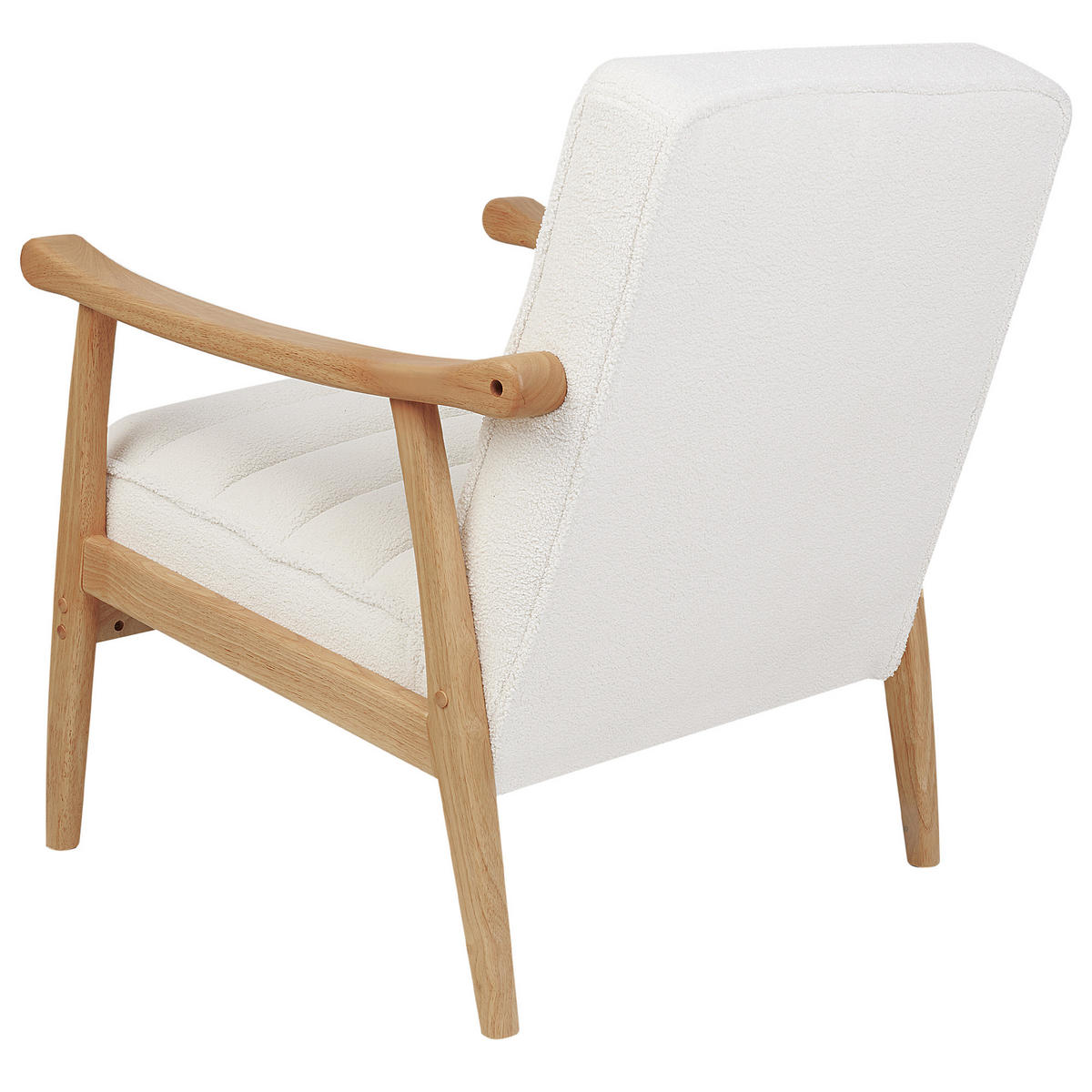 SESSEL Bouclé Cremeweiß Leknes - Hellbraun/Weiß, Textil (62/79/74cm) - Beliani