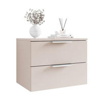NACHTKOMMODE LINA KASCHMIR 2S LED hängend Chromgriff - Kaschmir, Holzwerkstoff (55/42/37cm) - Lookway