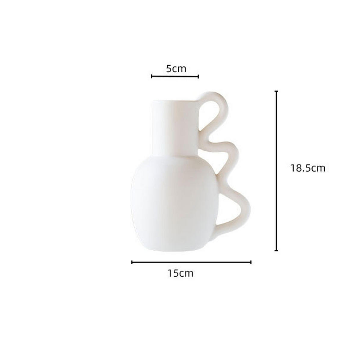 VASE 15 x 15 x 18,5 cm Keramik - Weiß, Keramik (12cm) - LIBRATON