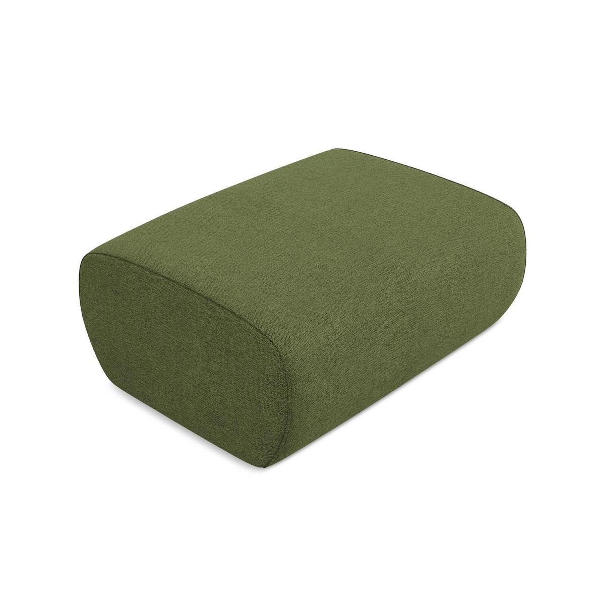 POUF Chenille Stoff Grün - Dunkelgrün/Schwarz, Kunststoff/Textil (102/40/62cm) - LaMiaSofa