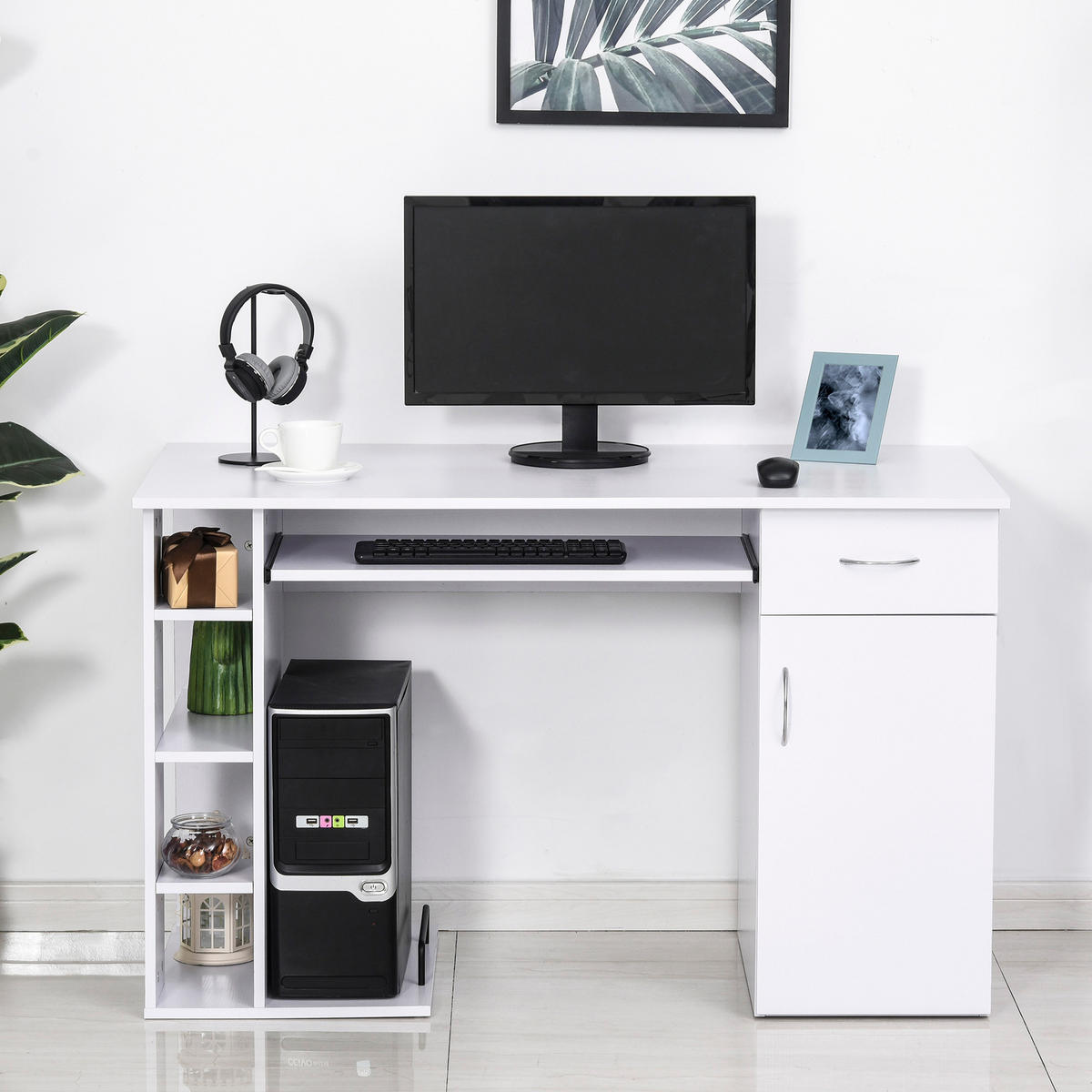 BÜROTISCH Weiß 1 Stück - Weiß, Holzwerkstoff (120/55/74cm) - GiPP