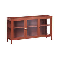 SIDEBOARD mit Glastüren Metall 115 cm Goldbraun Newport - Goldfarben, Metall (115/64/35cm) - Beliani