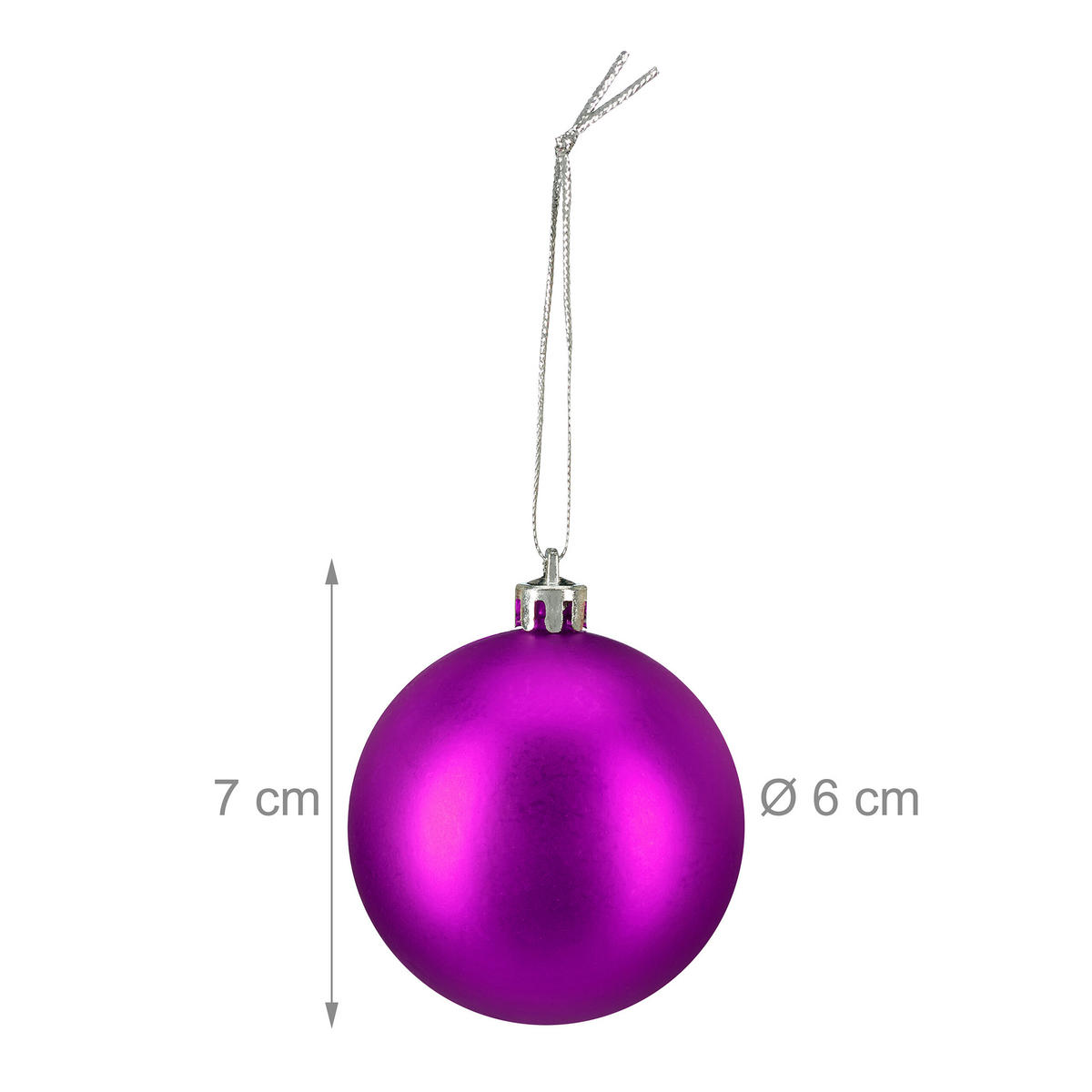 100XWEIHNACHTSKUGELN - Pink, Kunststoff (6/7/6cm) - Relaxdays