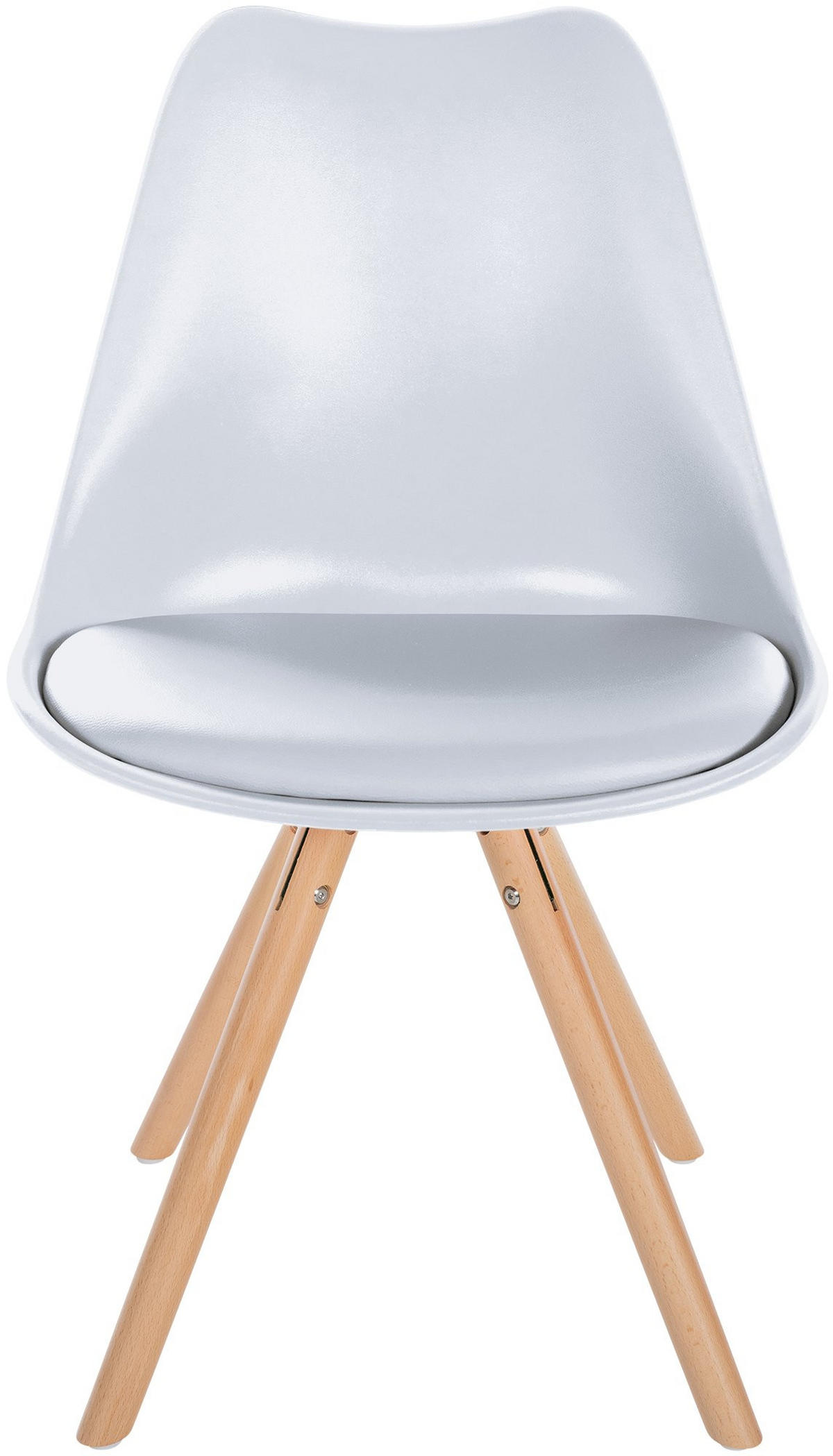 STUHL Kunststoff weiß - Eukalyptusholzfarben/Weiß, Holz/Kunststoff (48/81/54cm) - CLP