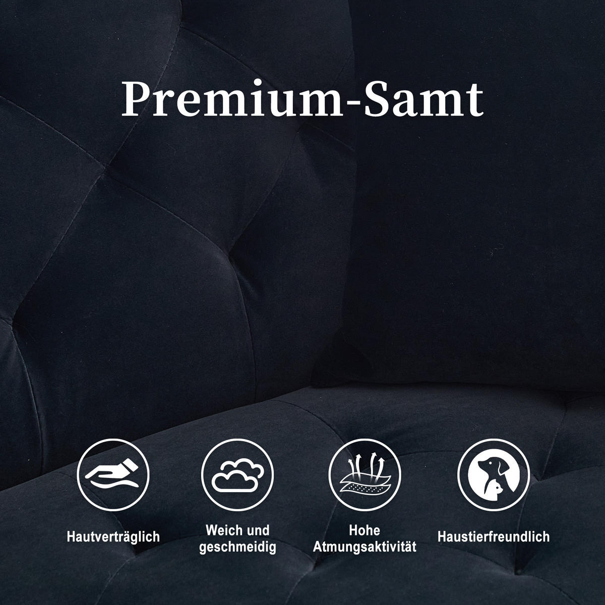 2-SITZER Schlafsofa Samt mit 3-fach verstellbarer Rückenlehne Schwarz 165/72,5/75 cm - Schwarz, Textil (72.5/75/165cm)