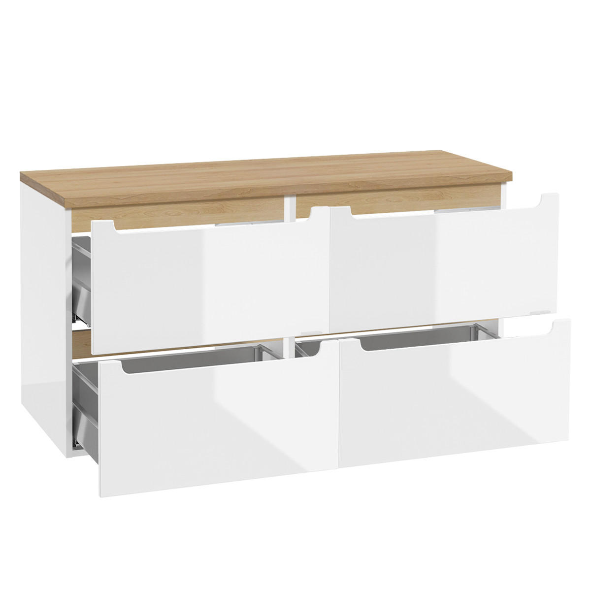 WASCHTISCHUNTERSCHRANK 120cm Livia Weiß - Weiß, Holzwerkstoff (120/62.5/46cm) - Petits-meubles