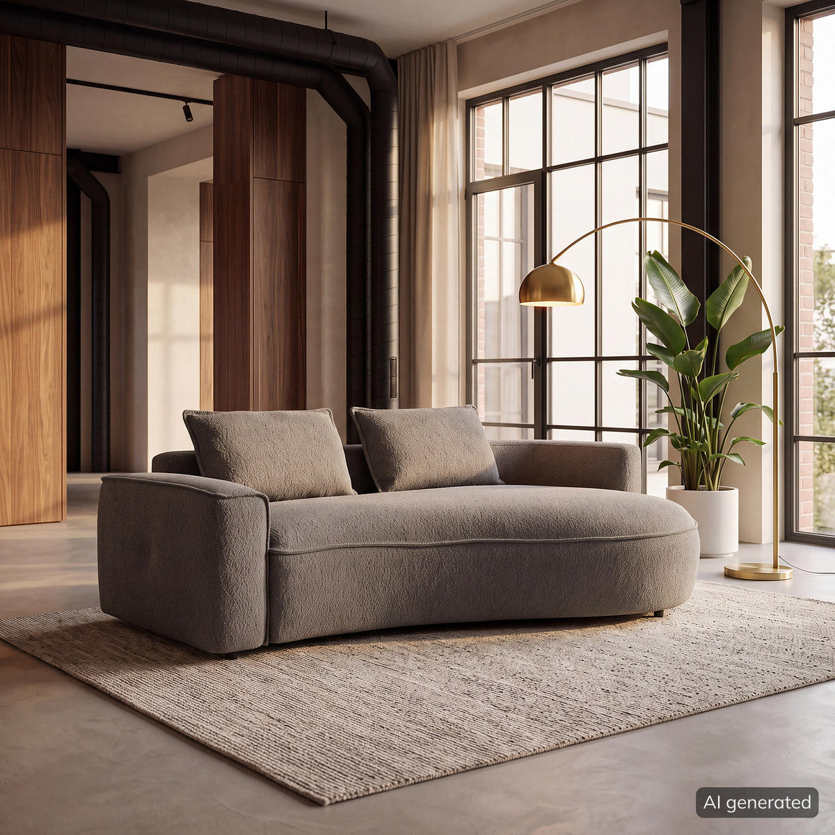 2,5-SITZER SOFA - Schwarz/Grau, Kunststoff/Textil (217/82/146cm) - home24