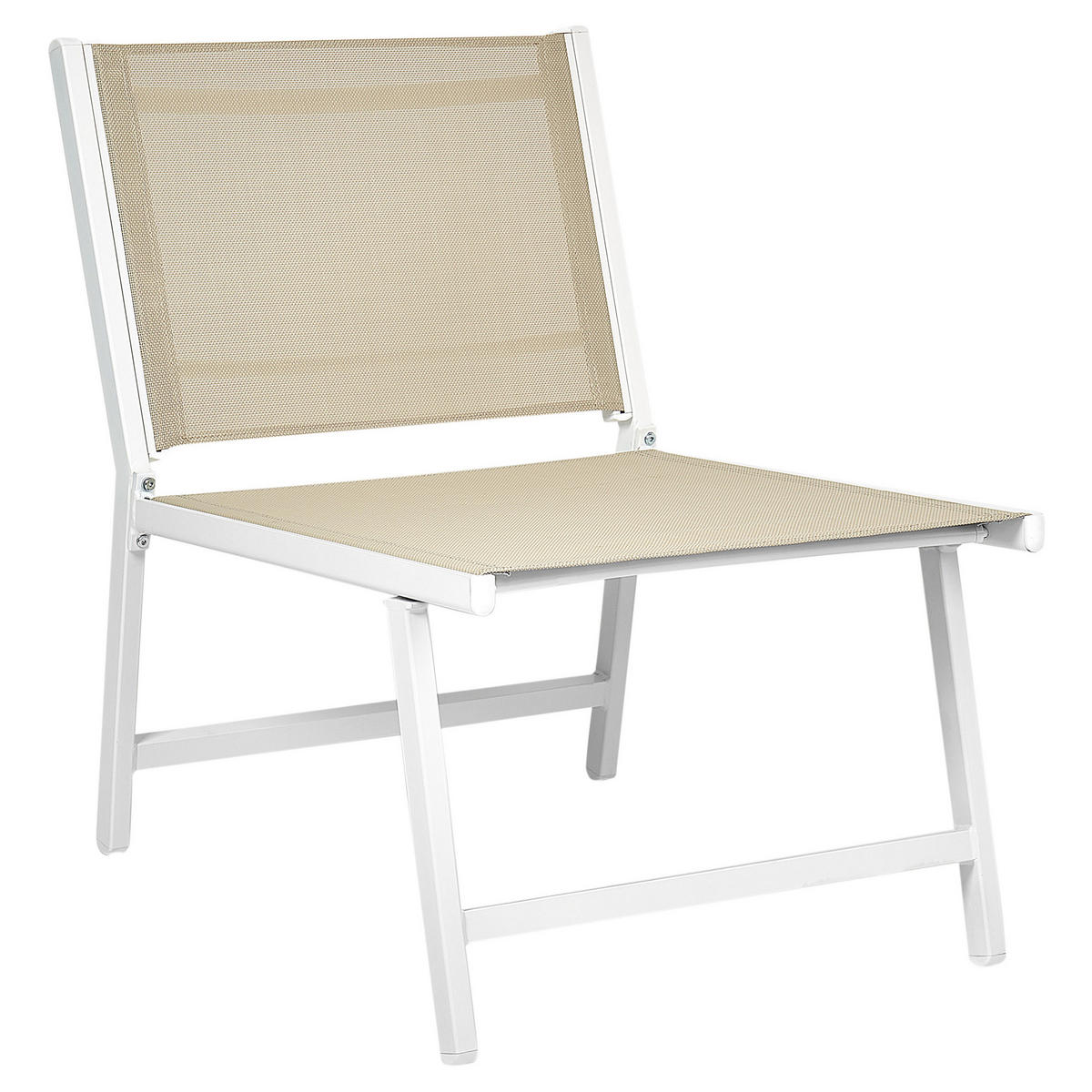 GARTENSTUHL Beige Marceddi - Beige/Weiß, Textil (54/70/60cm) - Beliani