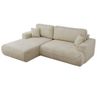 ECKSOFA OVO L Beige Velvet - Links Seite - Beige/Schwarz, Kunststoff/Textil (271/195cm) - MKS