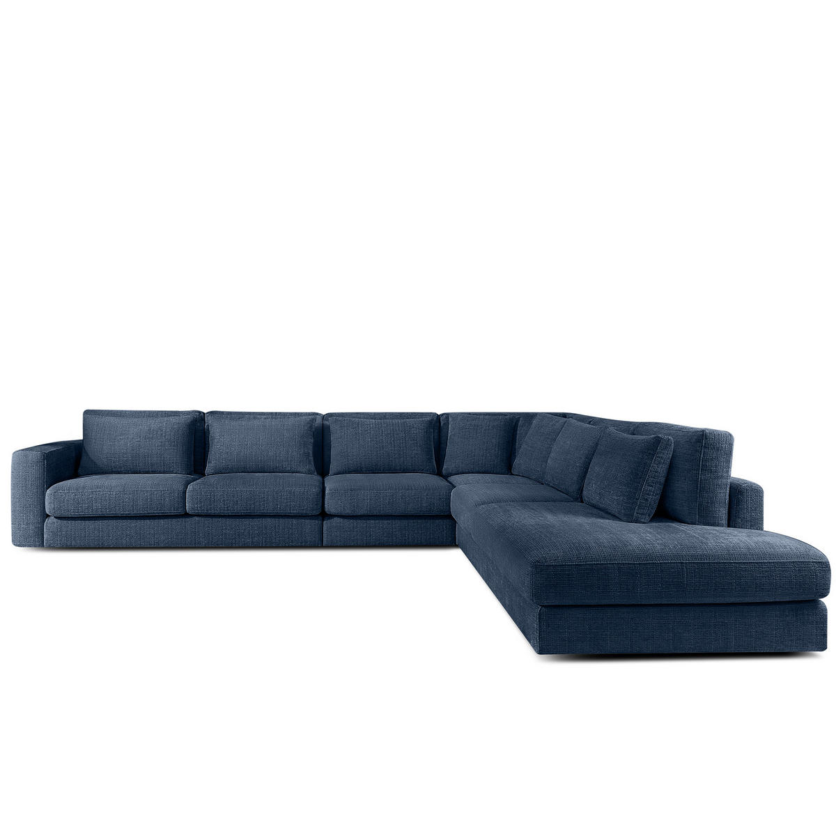 ECKSOFA XL rechts VERUS - Dunkelblau, Holz/Holzwerkstoff (377/328cm) - KONSIMO®