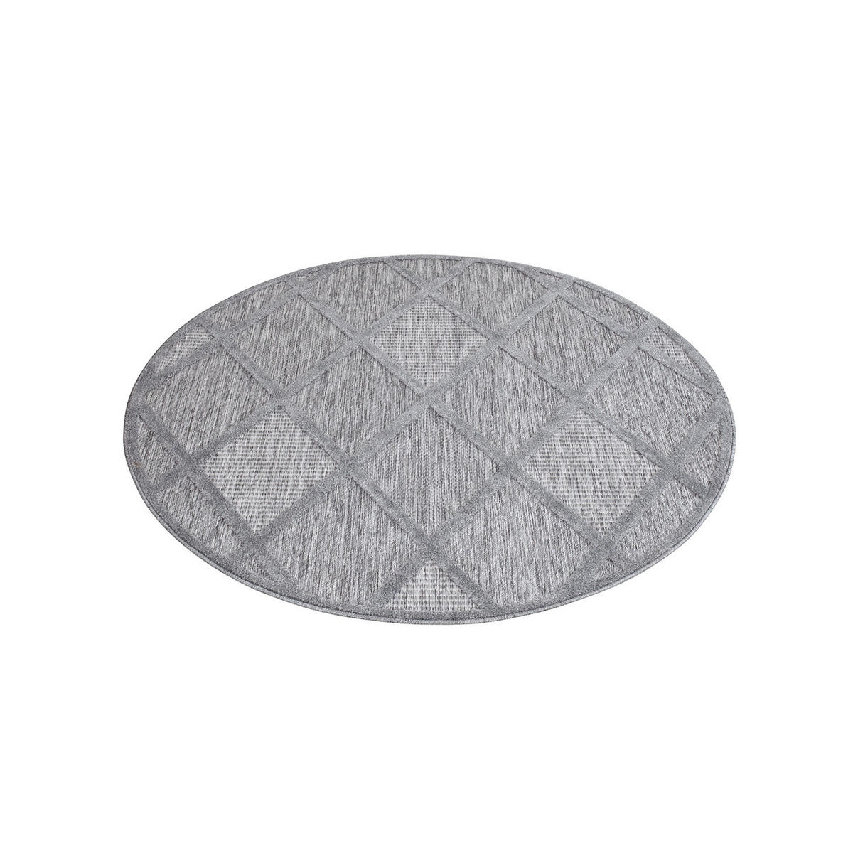 OUTDOOR-TEPPICH Santorini 457 Anthrazit 200 cm Rund - Anthrazit, Textil (200/200cm) - carpet city