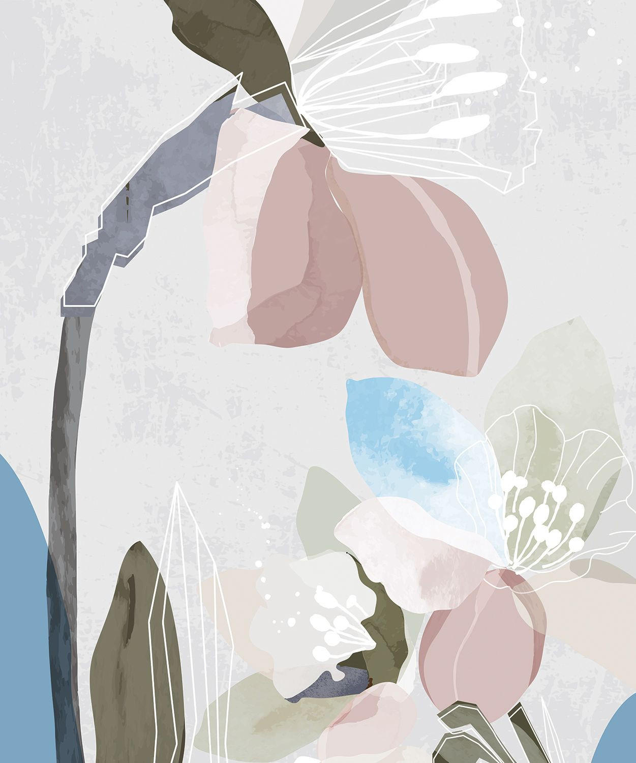 FOTOTAPETE Blumenmuster 270 x 225 cm - Multicolor, Papier (270/225cm) - Sanders & Sanders