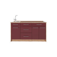 KUCHYNSKÝ BLOK Fame-Line, Bordeaux vysoký lesk, 150 cm, AP Oak - bordová/dub medový, kompozitné drevo (150/82/60cm) - Vicco