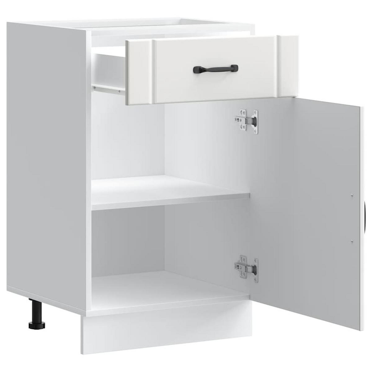 KÜCHENUNTERSCHRANK Lucca mit Tür, Schublade 50/46/81,5 cm aus Holzwerkstoff Weiß - Weiß, Holz (50/81.5/46cm) - vidaXL